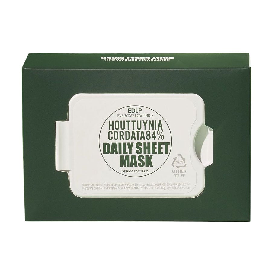 Щоденні тканинні маски для обличчя Derma Factory Houttuynia Cordata 84% Daily Sheet Mask, 30 шт